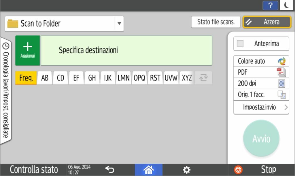 Scansione con Scan To Folder